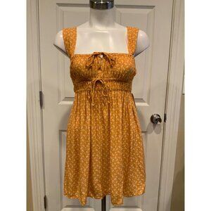 Faithful The Brand Praia Mini Dress Yellow & White Ermita Floral, Size 2, NWT!